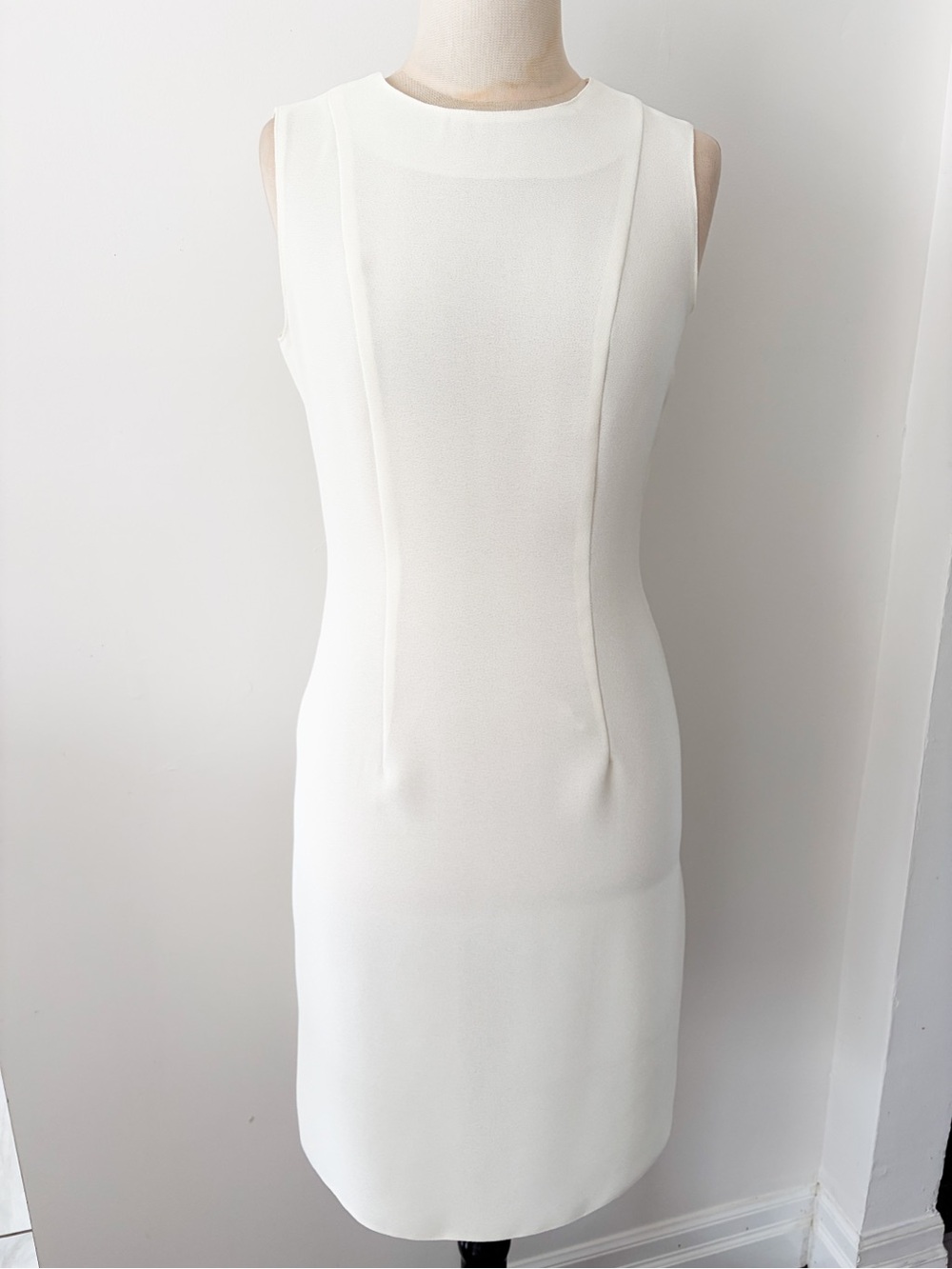 Vintage AGMIR White Sleeveless Dress, Size S - Made in Europe